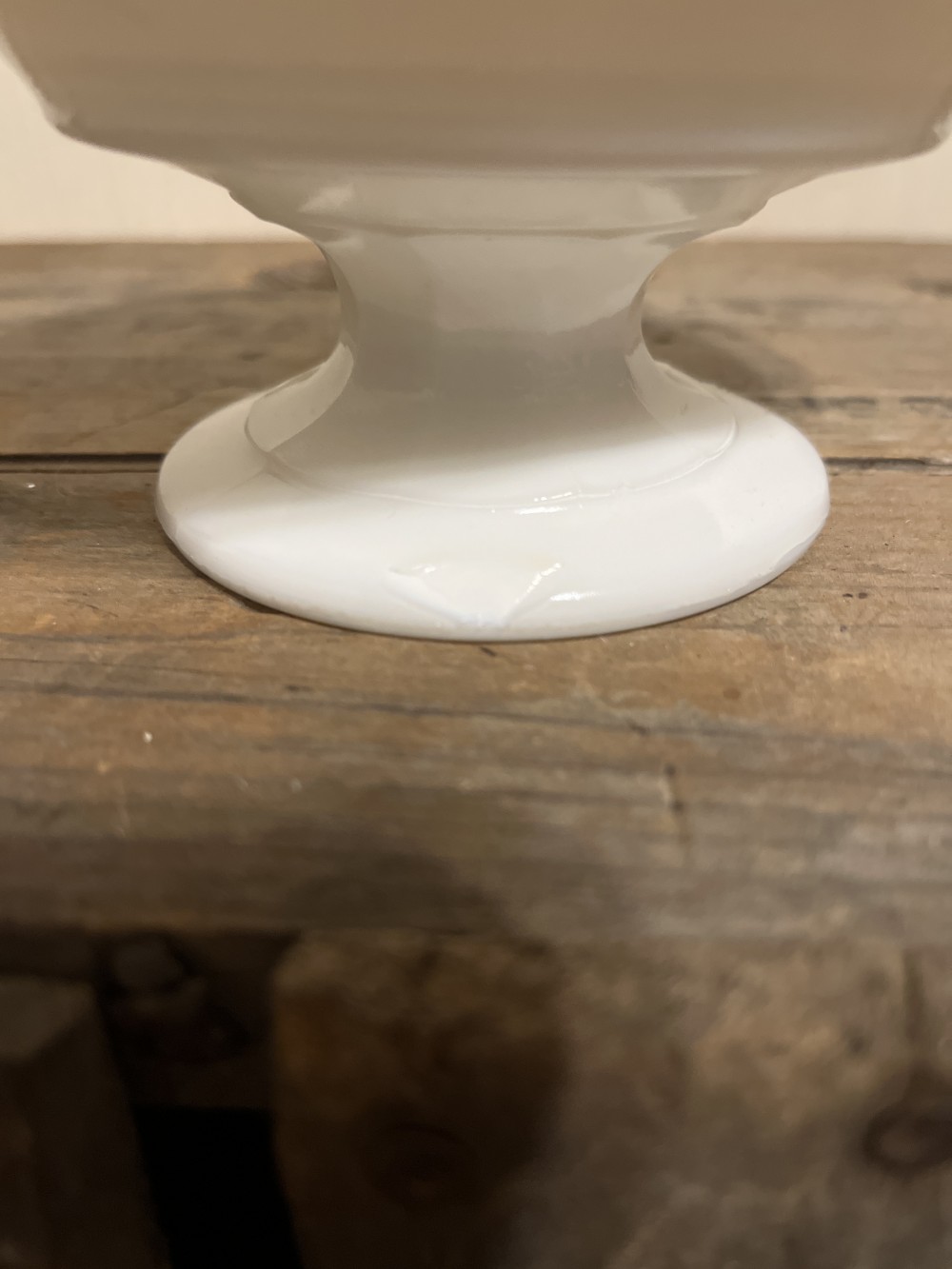 Vtg milk glass pedestal bowl-6” As Is