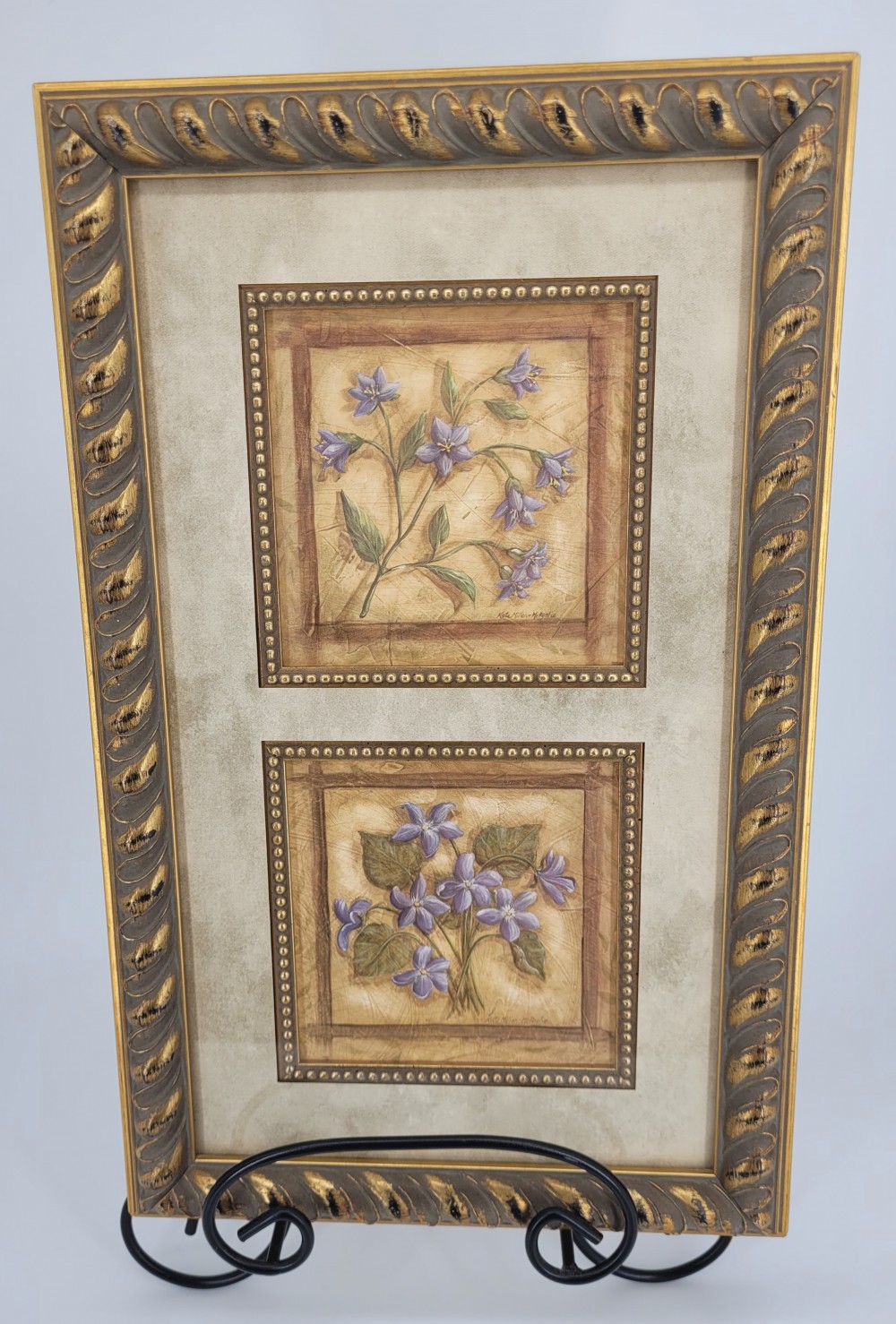 VTG 90s Double Print Bellflowers Wild Violets