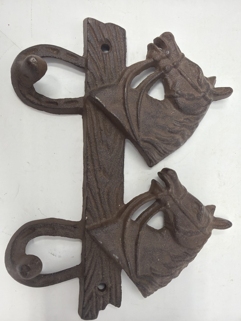 Cast Iron Double Horse Wall Hook