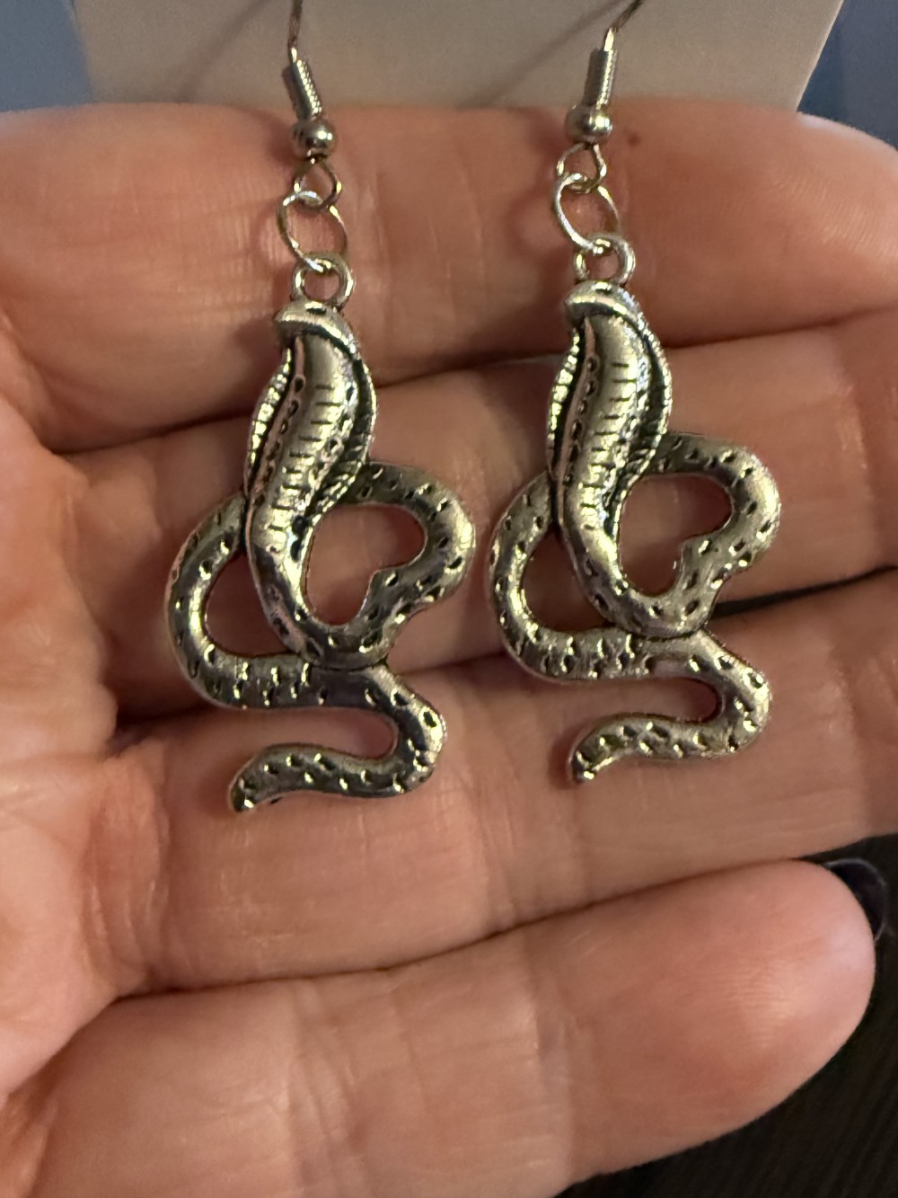 Earrings - Cobra in Silver Snake, Serpent, Snakes, Serpents