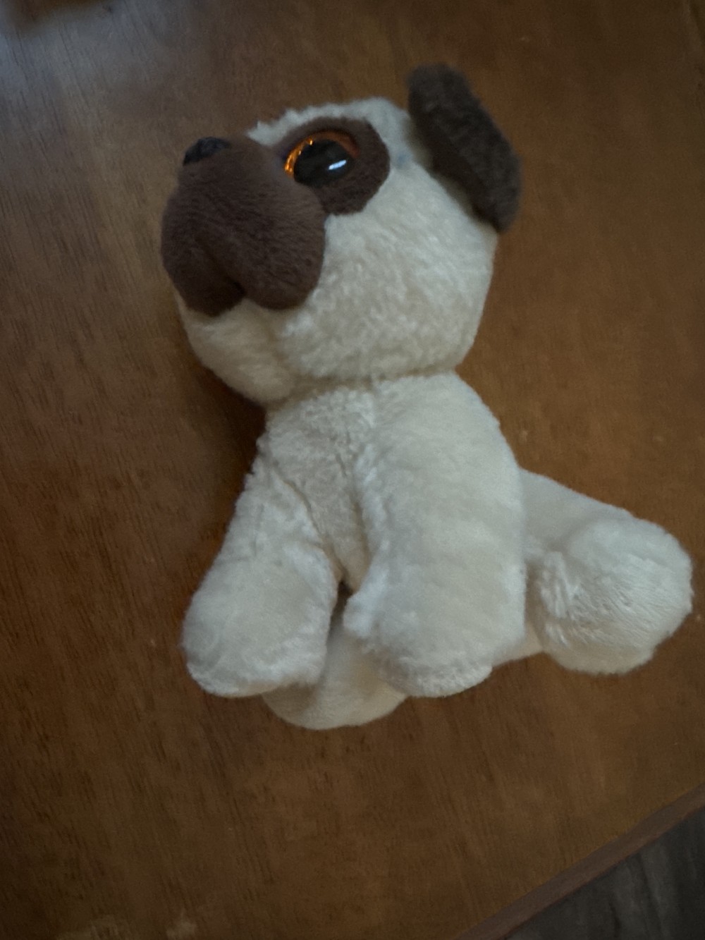 TY PLUSH, BROWN/WHITE BEANIE RUFUS THE PUG