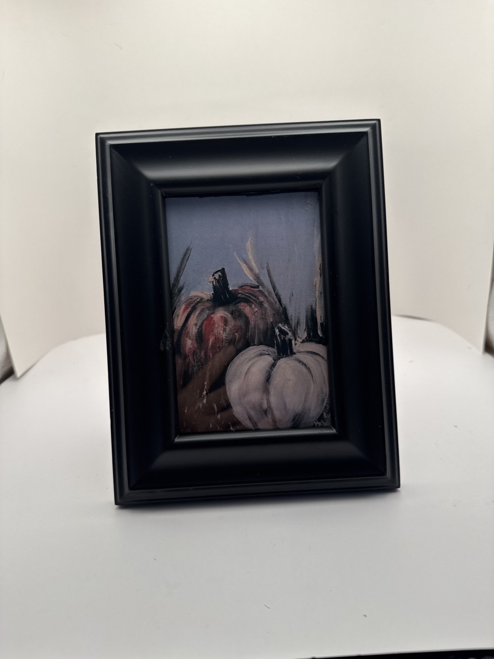BLACK FRAMED PRINT, PUMPKINS