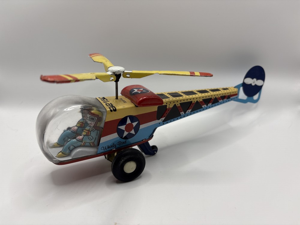 Whirly Bird Tin Toy Vintage with Box As-is