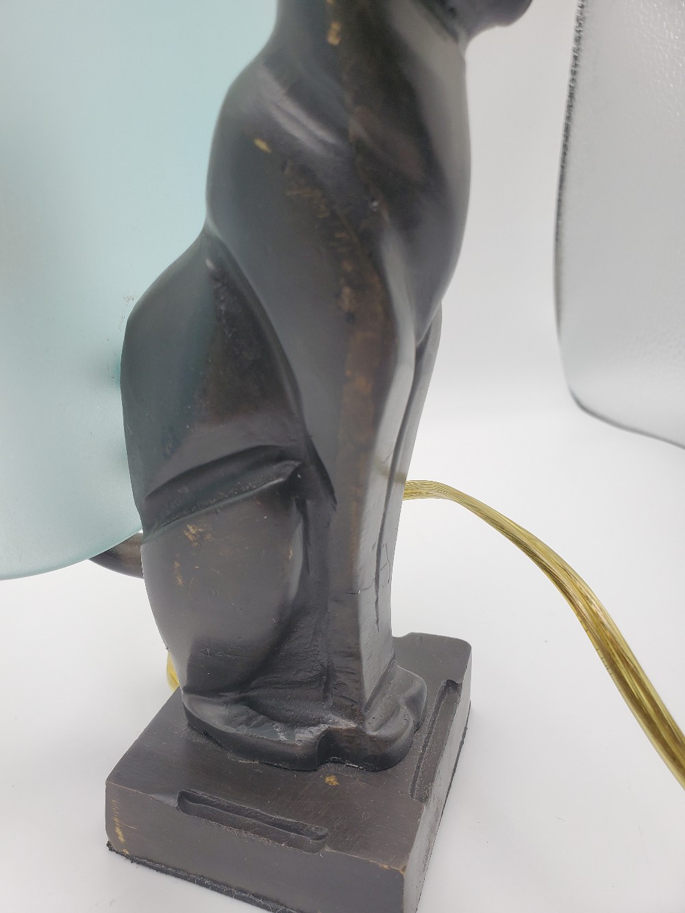 1920's Art Deco Bronze Cat/Moon Lamp
