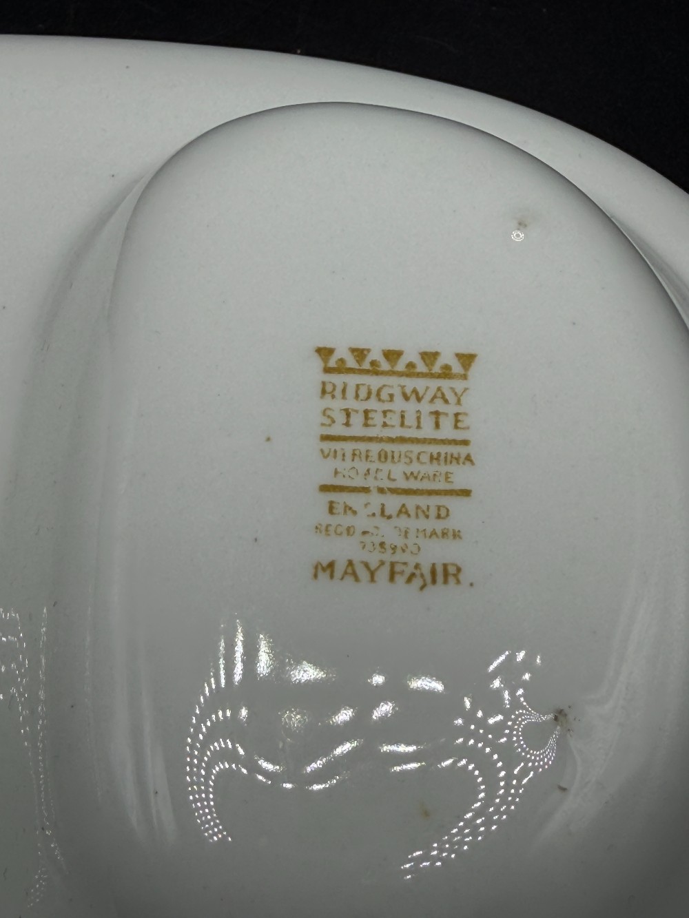 Ridgway Steelite Mayfair Pattern Yellow Divided Oval Pickle Relish Dish - Made in England Vitreous China