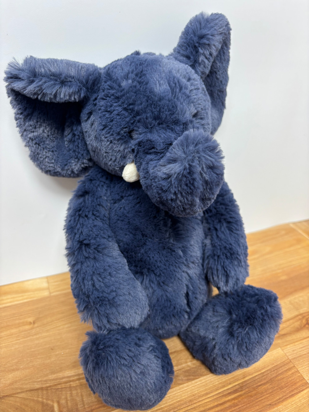 Jellycat London Navy Blue Bashful Elephant Plush Stuffed Animal – 12 Inch