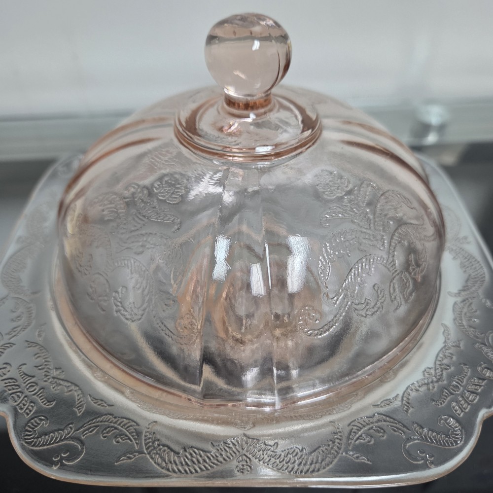 VTG Depression Glass Bowl with Lid
