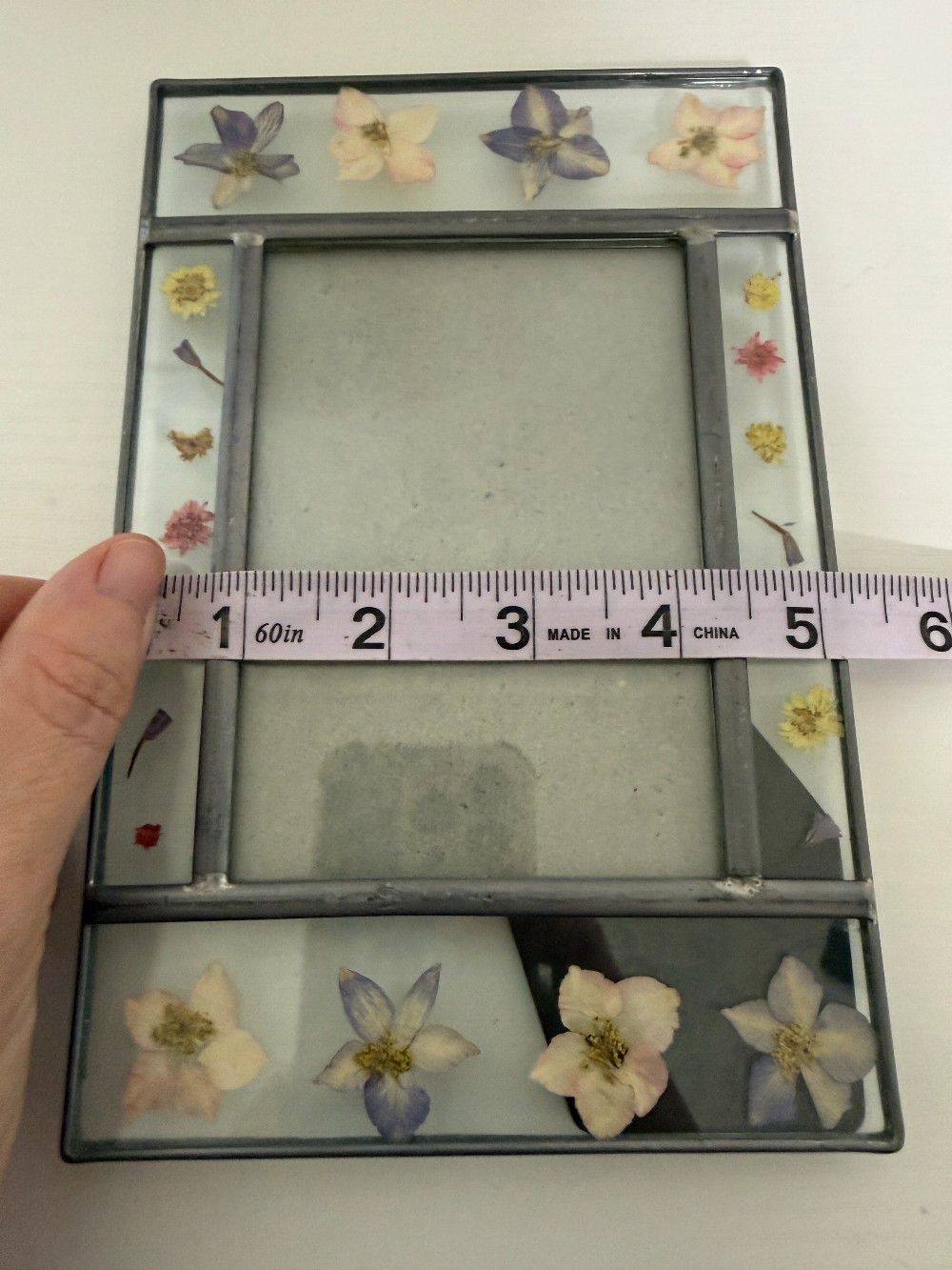 Pressed flower photo frame