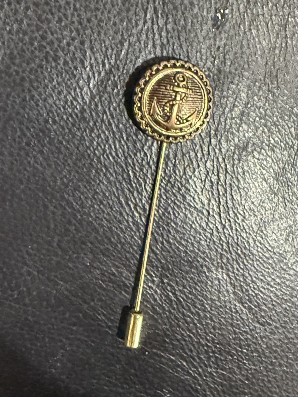 Hat Pin / Scarf Pin - Vintage Anchor Button, Lapel Pin, Hat Pins,