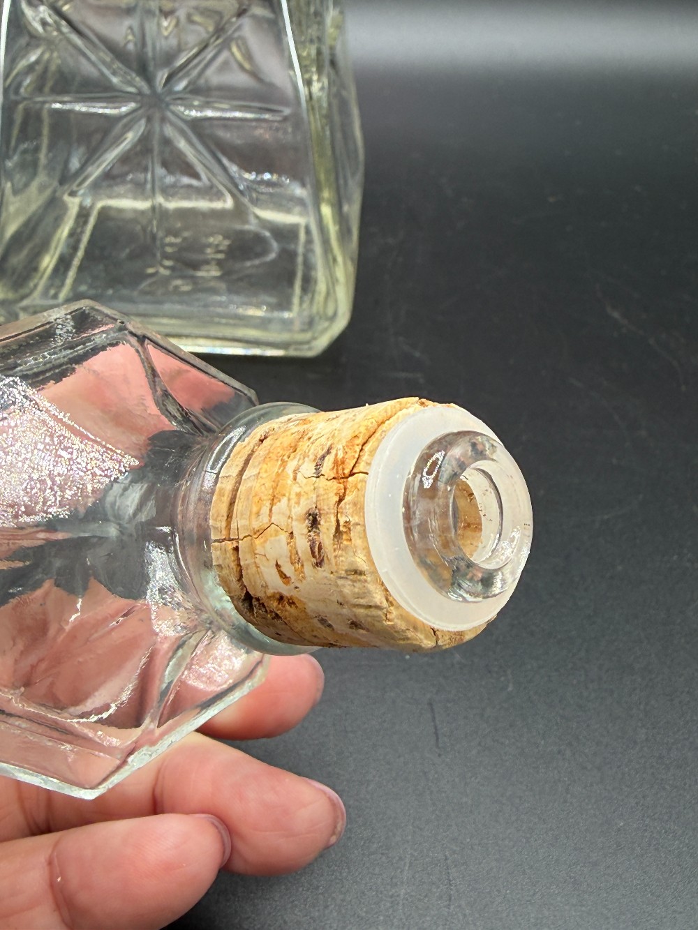 Starburst Decanter Clear Glass with Stopper