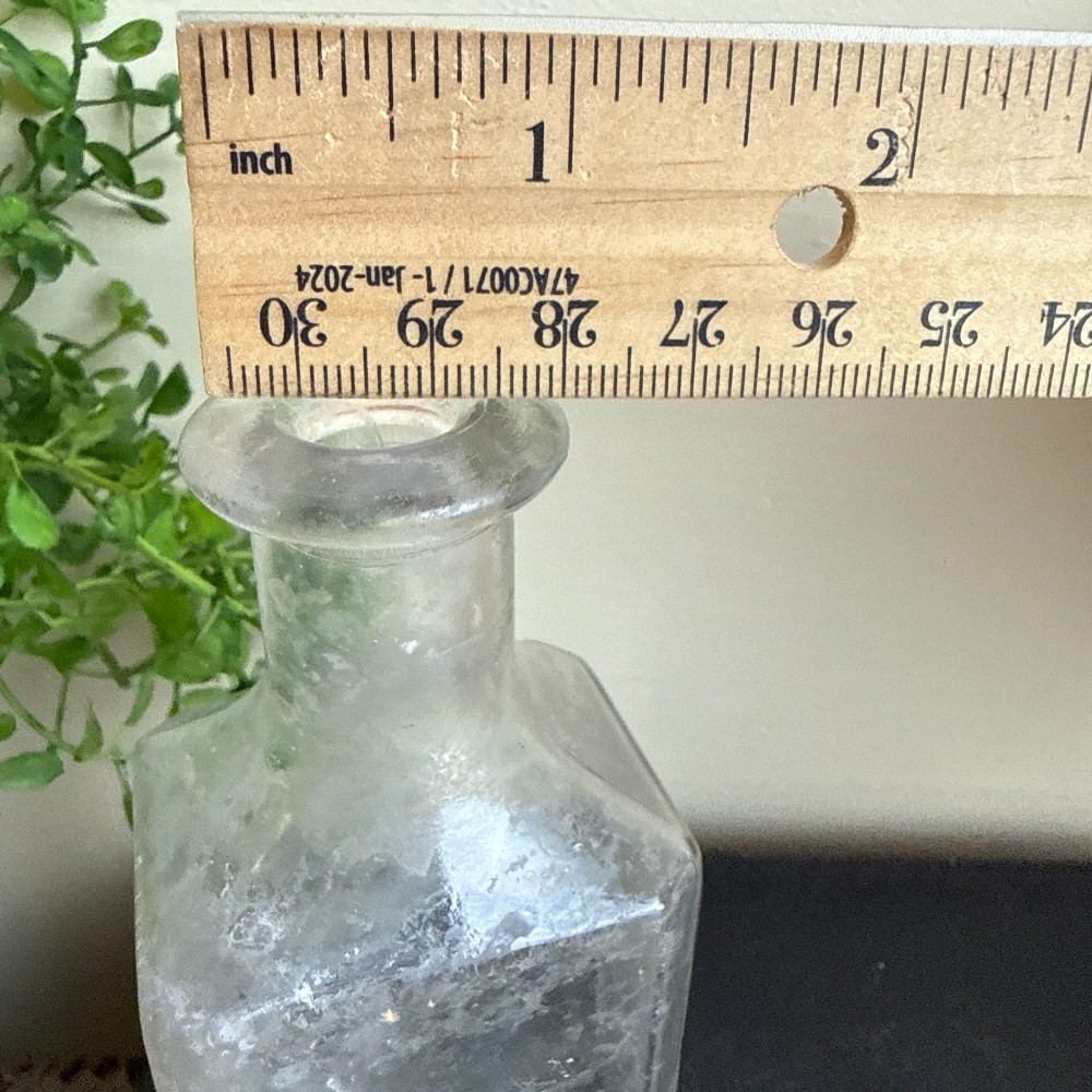 Antique Square Apothecary Bottle