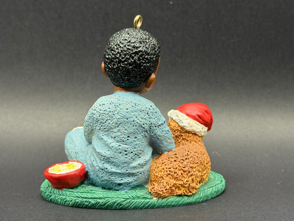 Martha Root Boy and Dog Ornament-as is