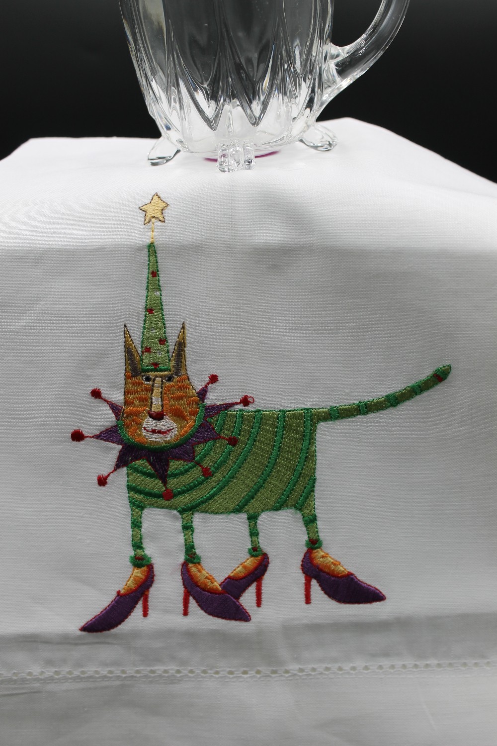 Christmas Tree Cat towel Dept56/Patience Brewster KRINKLES