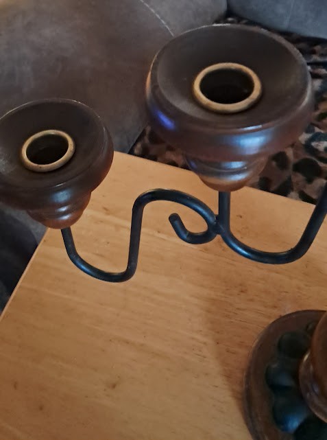 Wooden Candelabra, 5 Arm