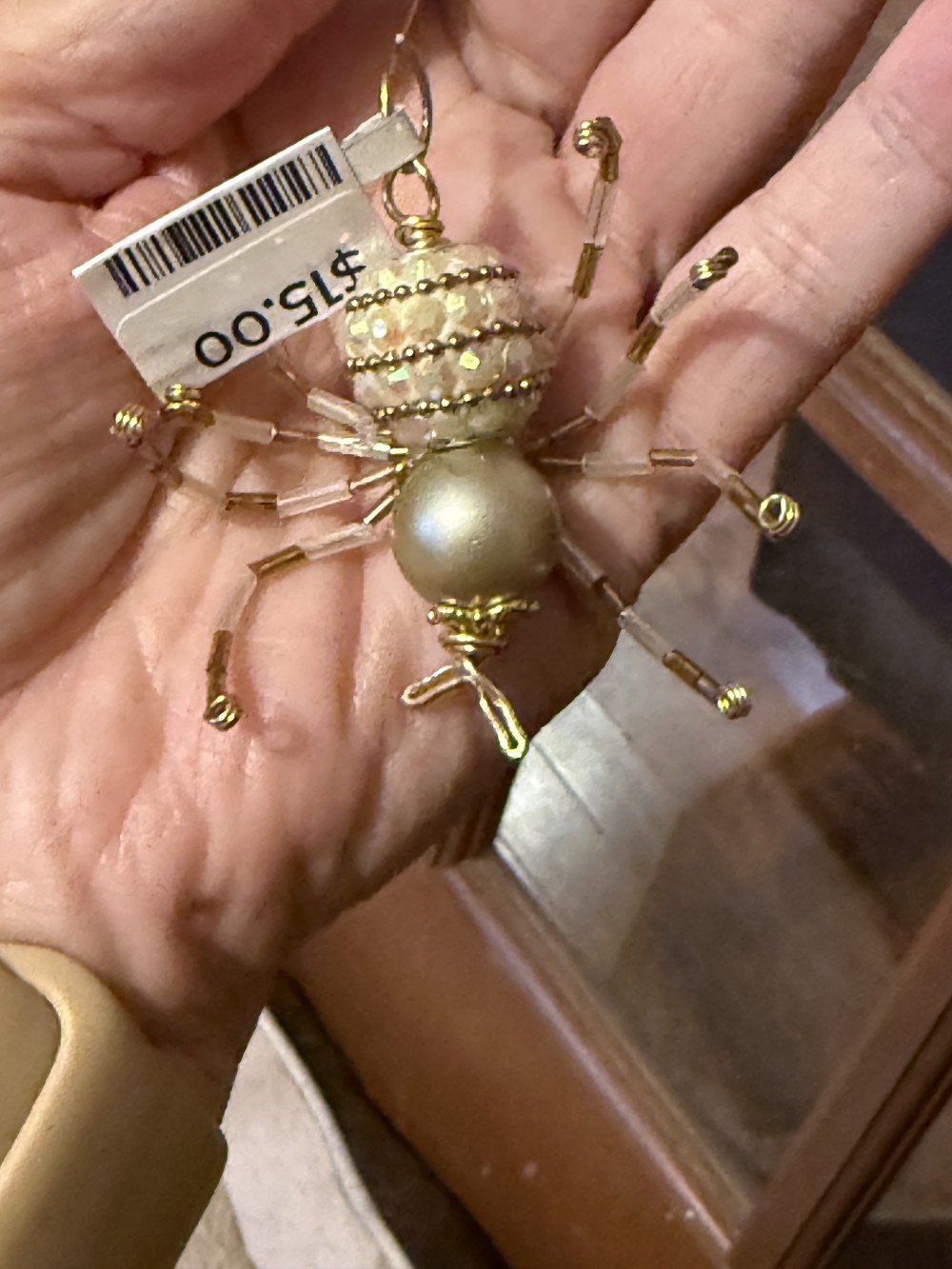 Ornament M Spider Gold Cream
