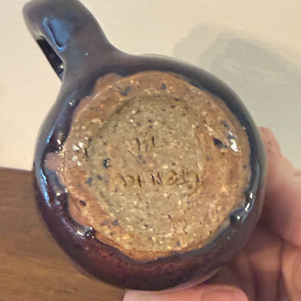 Studio Pottery Mug, Cobalt and Copper Glaze, Signed