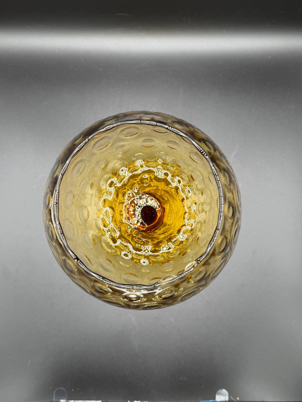 Art Glass Amber Brandy Snifter Vase