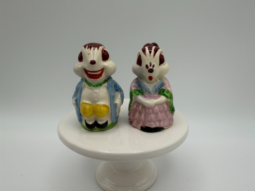 Anthropomorphic Chipmunk Salt & Pepper Shakers Set