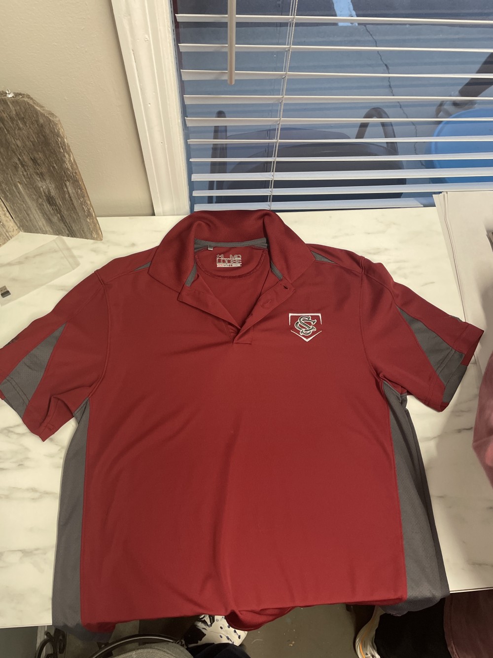 Gamecocks Garnet and gray medium polo