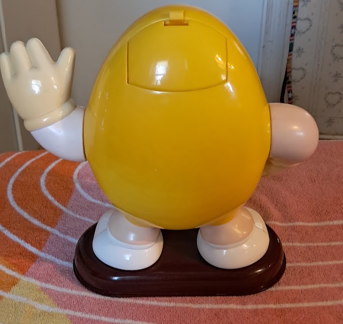 Yellow Waving M&M Candy Dispenser