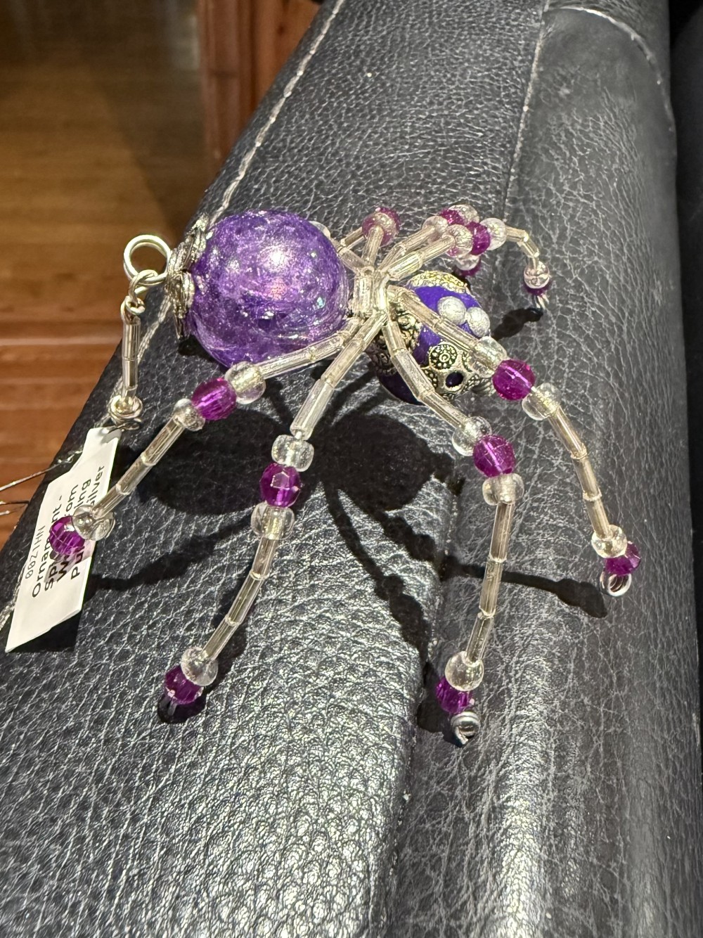 Ornament -  Spider L from Web String Purple Silver