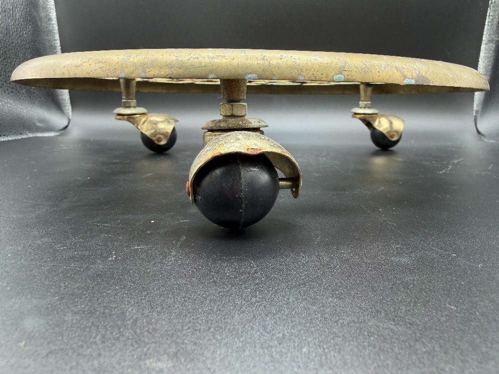 Brass Rolling Plant Holder Vintage