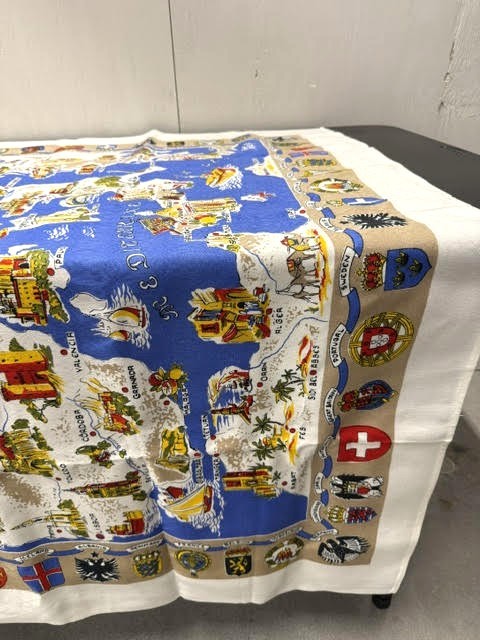 European Souvenir Tablecloth Multiple Countries Nice Quality Linen