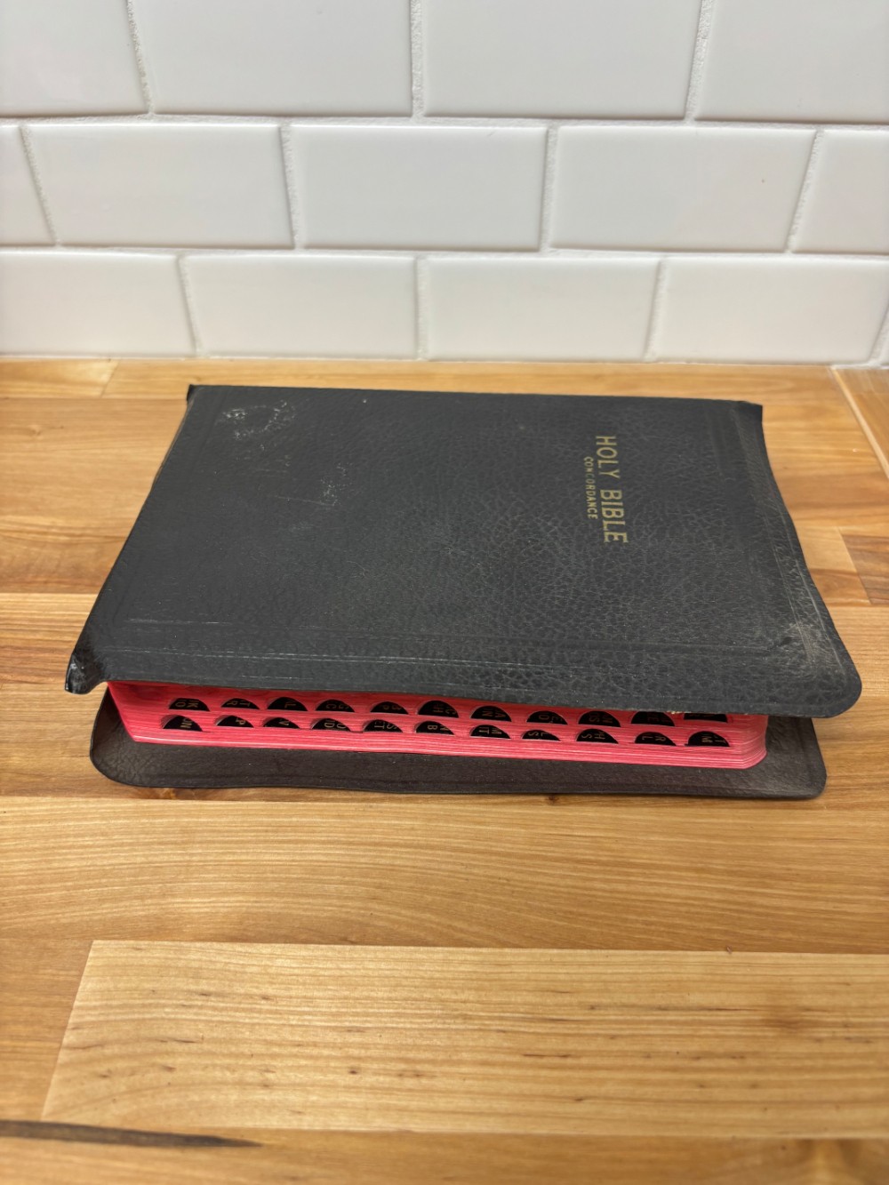 Bible King James Version Holy Bible with Concordance Thumb Indexed Red Edges 1951 Presentation