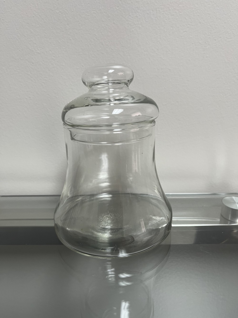 Bell shaped glass apothecary jar