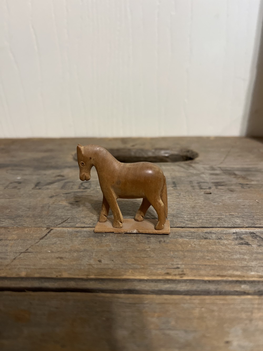 Vtg miniature hand-carved horse