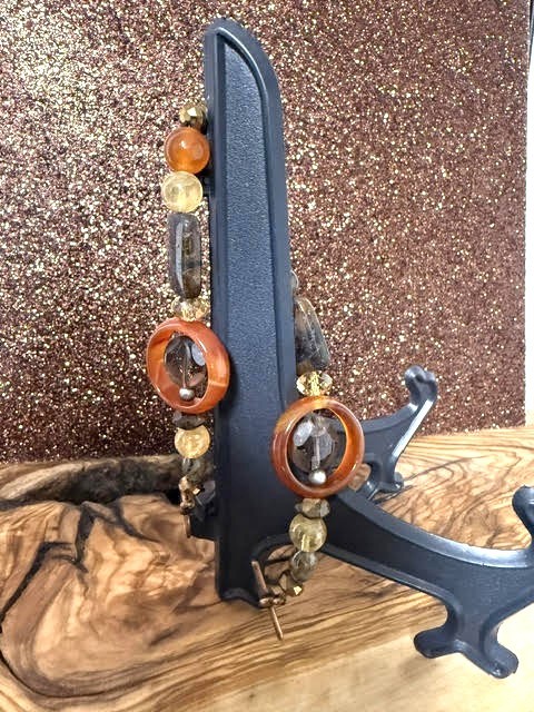 Fall Stone Glass Bracelet 8.5 Inches