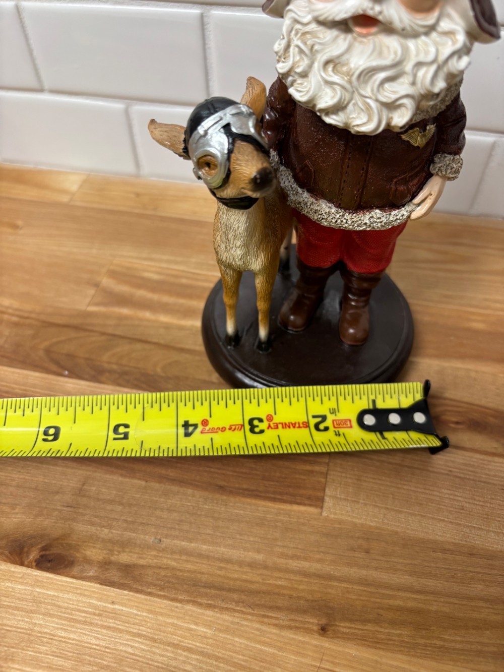 Air Force Santa & Reindeer Aviator Bobblehead Resin Christmas Figurine