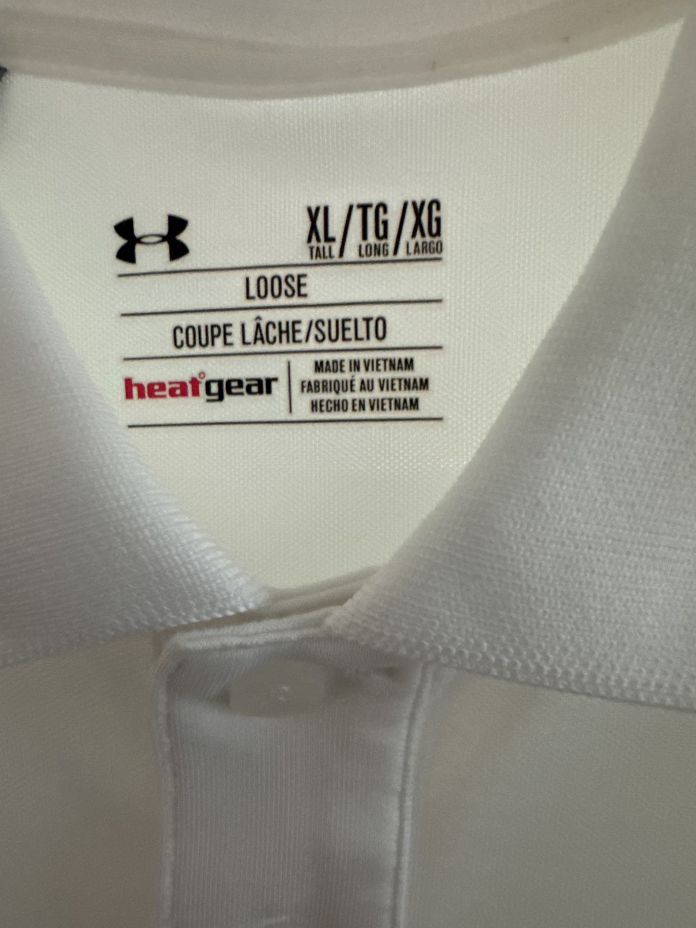 UNDER ARMOUR S/S POLO, WHITE XL