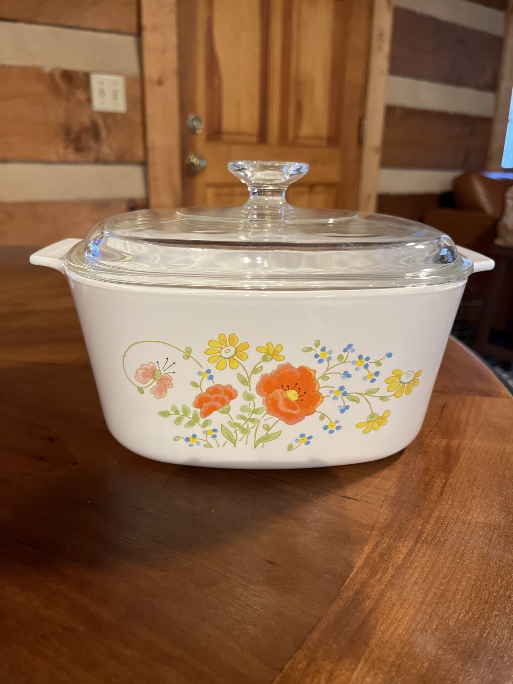 Vtg Corningware Wildflower 3-qt dish