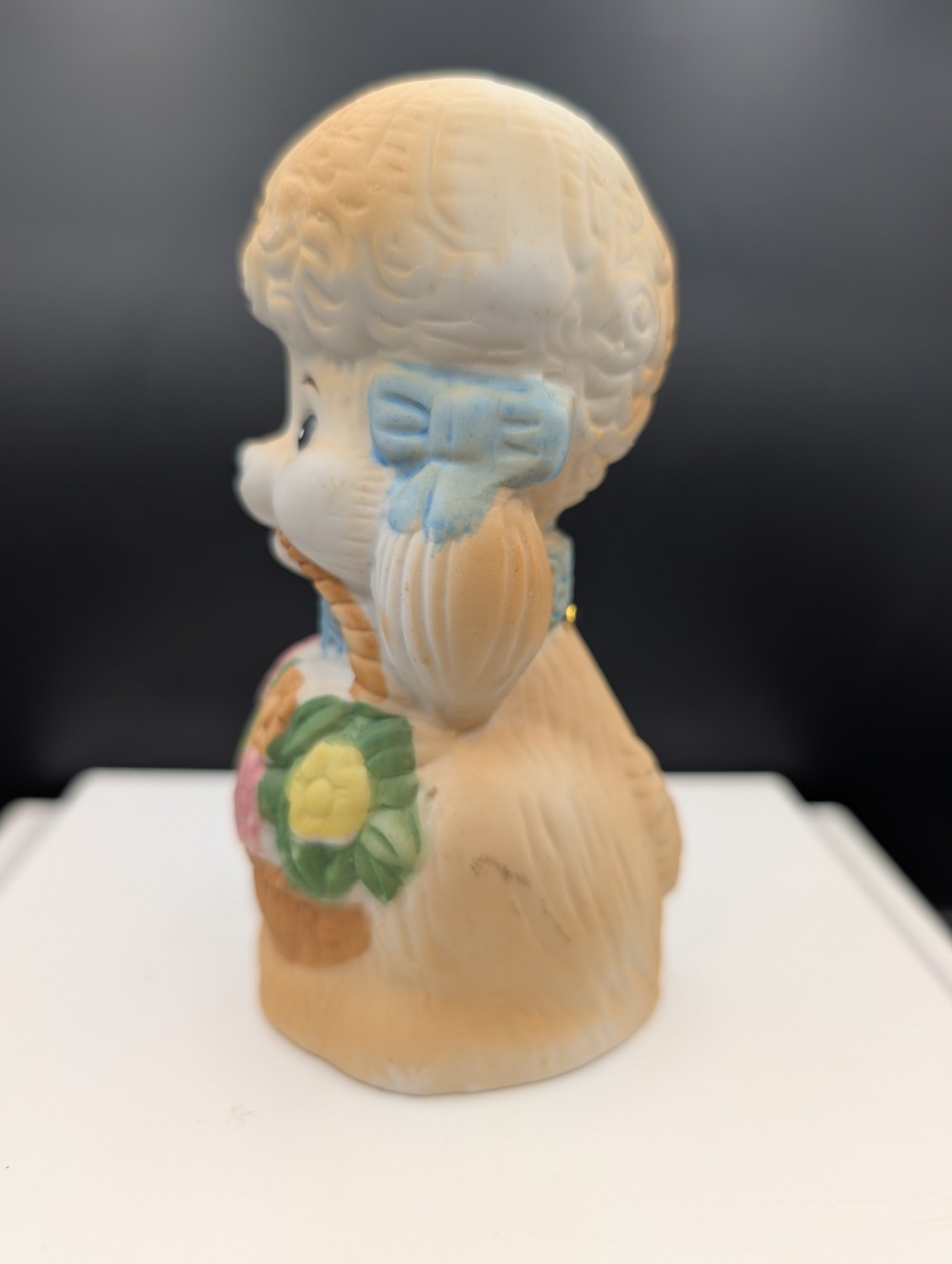 Vintage Jasco bisque porcelain poodle bell