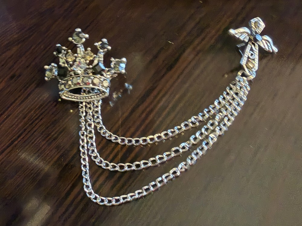 Collar Pins, Dress Pins, Sweater Pins - Crown and Cross