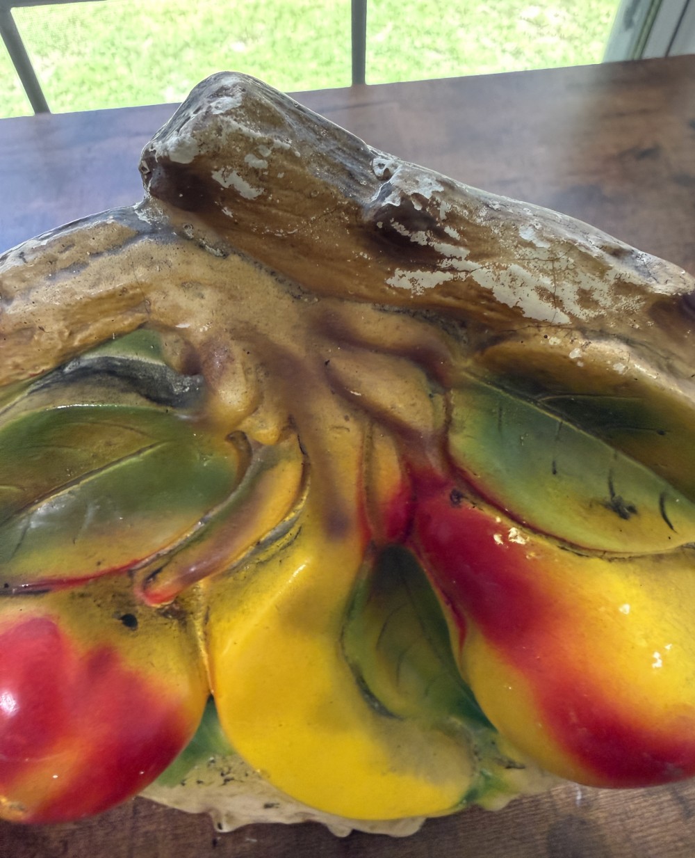 Chalkware fruit wall plate