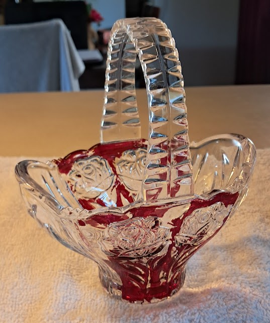 Anna Hutte Crystal Ruby Stained Brides Basket