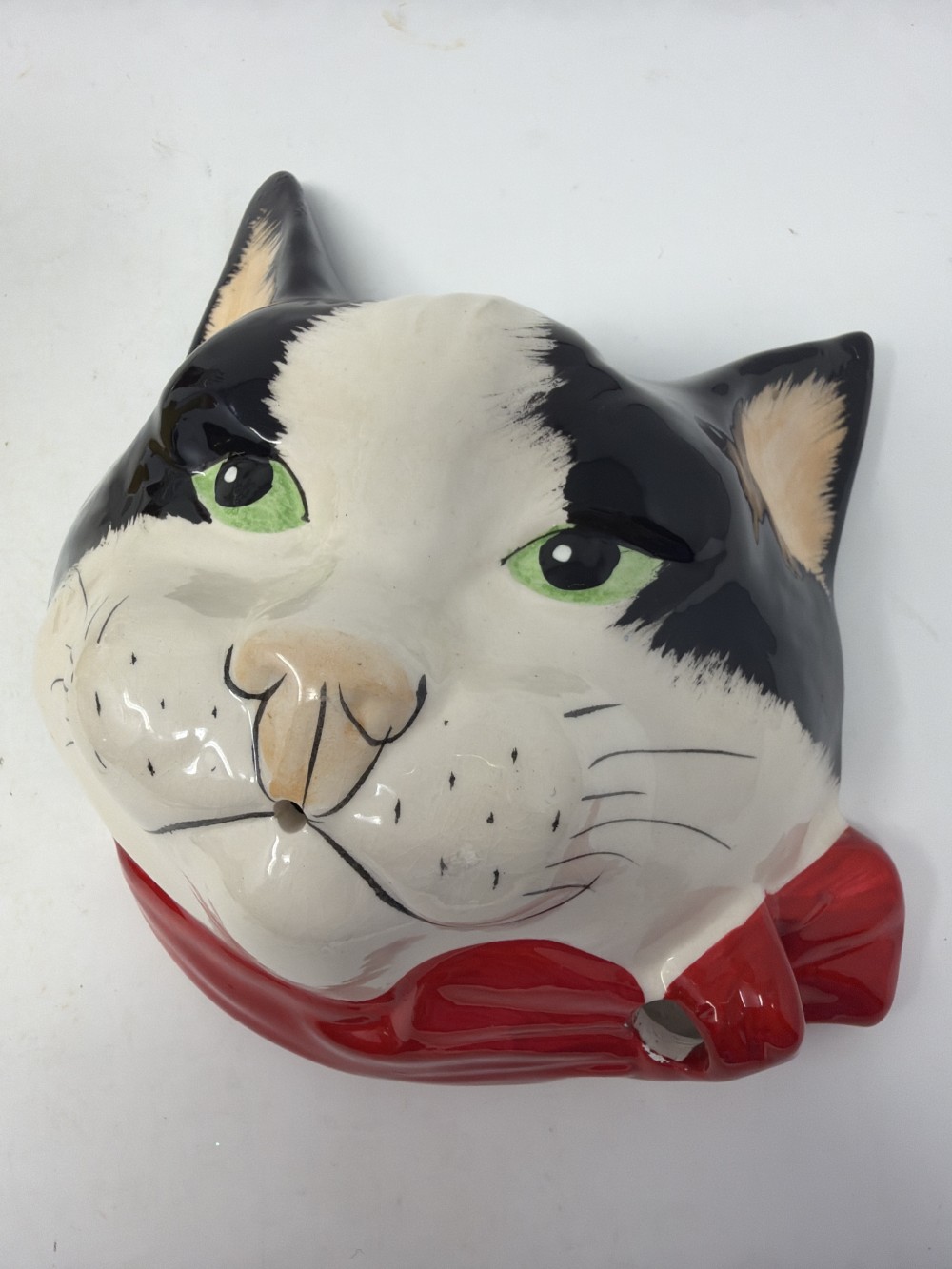 Vtg Abbacombe Pottery Cat Yarn Holder Wall Pocket