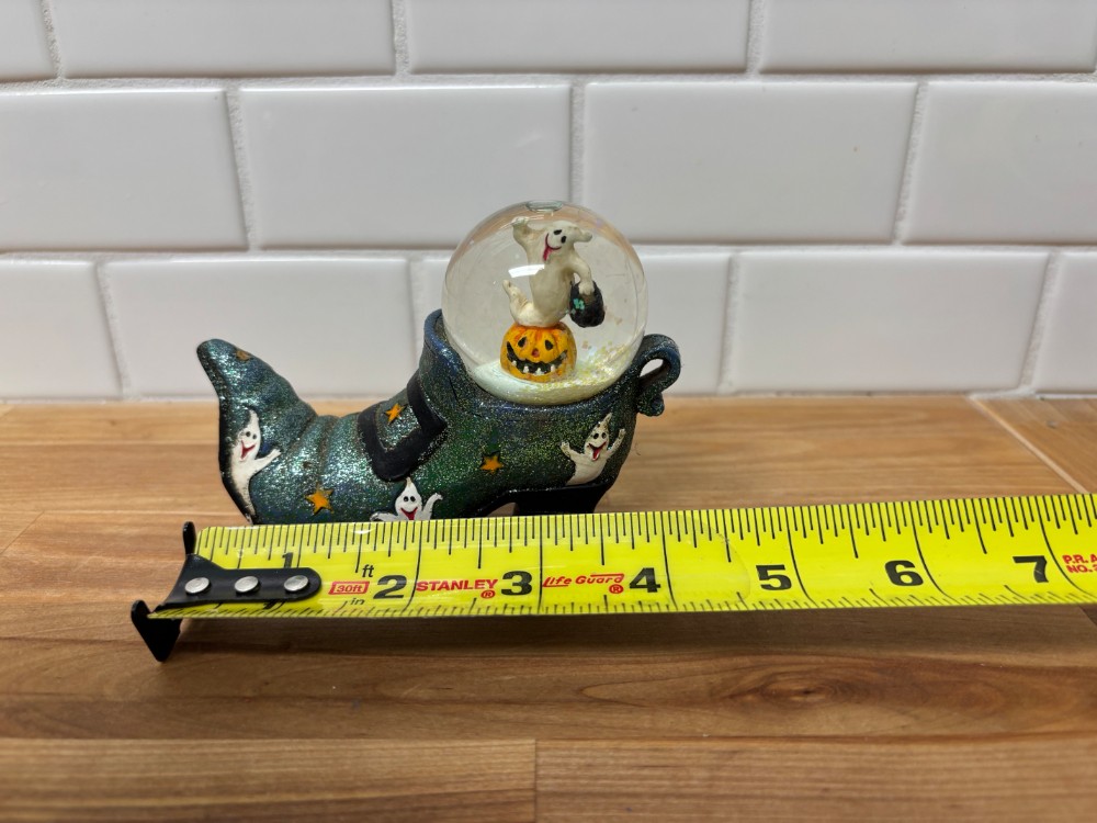 Miniature Halloween Witch Shoe Ghost Snow Globe Resin Figurine 3