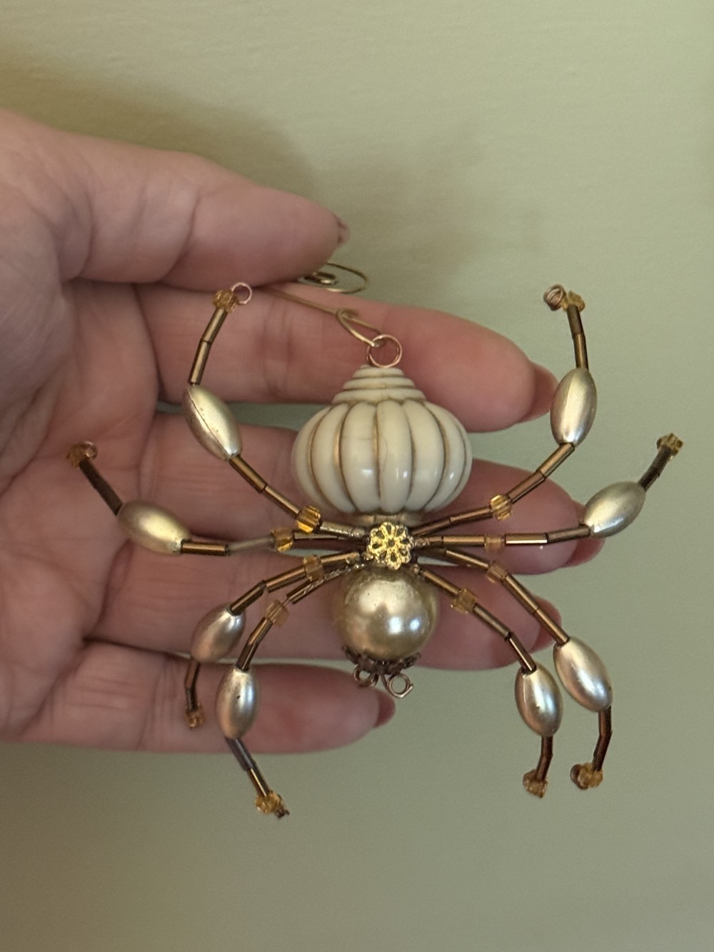 Ornament - Spider - Copper Cream and Gold