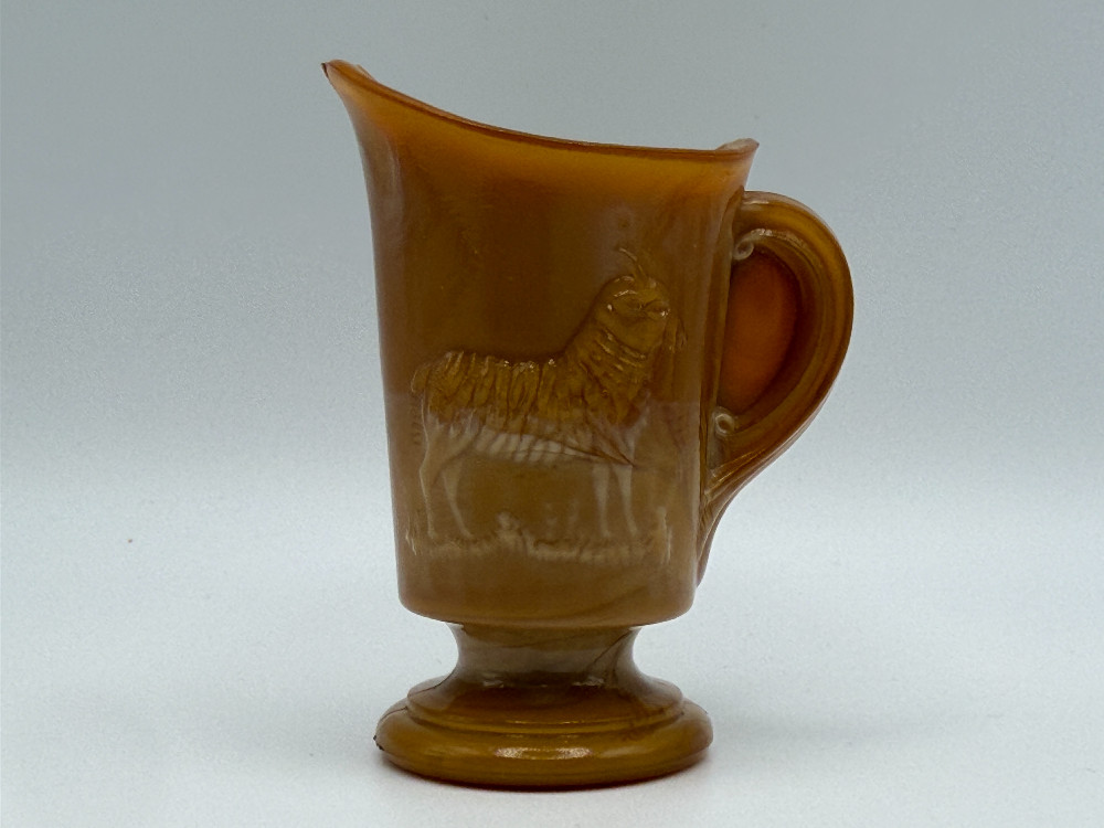 Vintage Boyd Glass Caramel Slag Miniature Creamer
