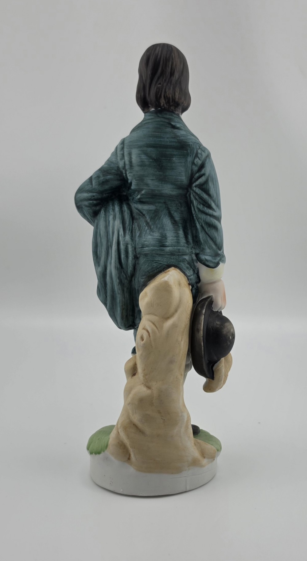 VTG Hand Painted Blue Boy Bisque Figurine
