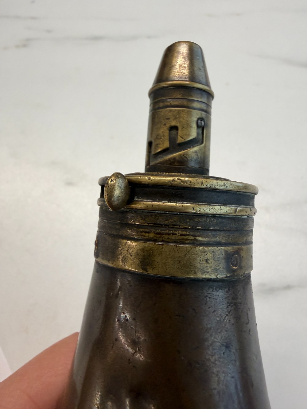 Antique Copper & Brass Powder Horn