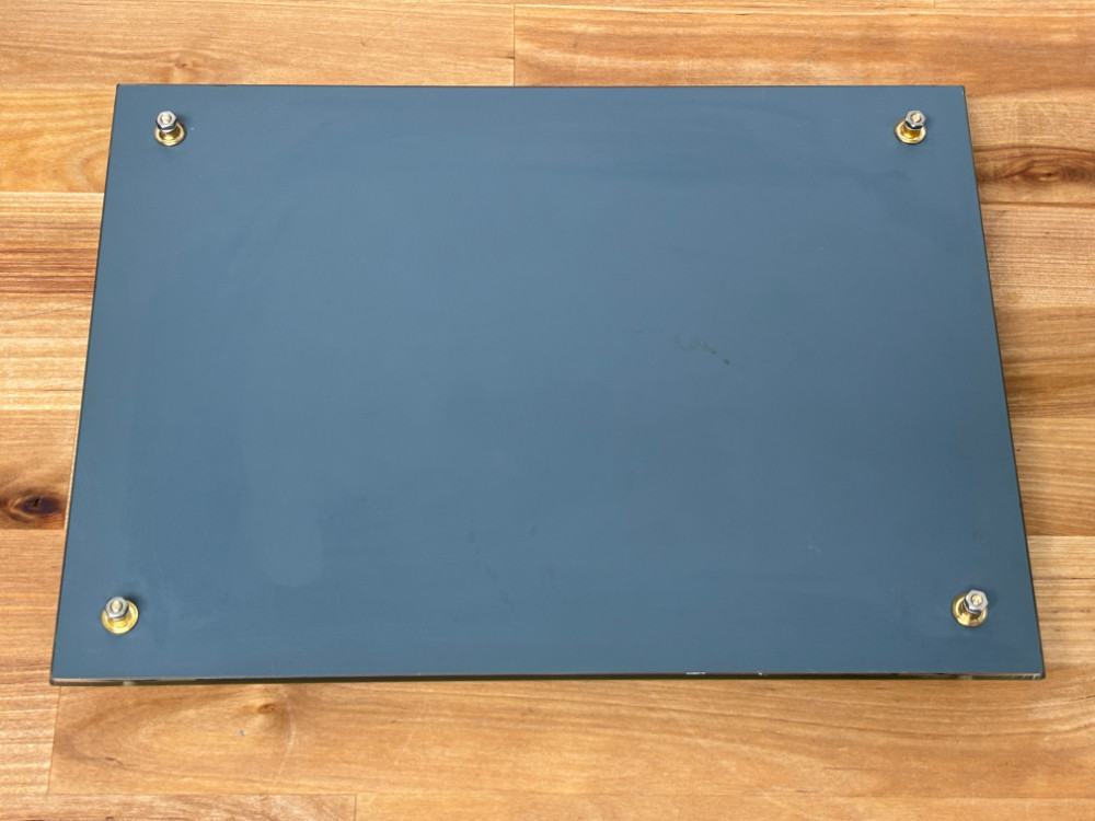 Vintage Hollywood Regency Mirrored Vanity Tray with Lucite Handles & Brass-Tone Accents – 11 x 8