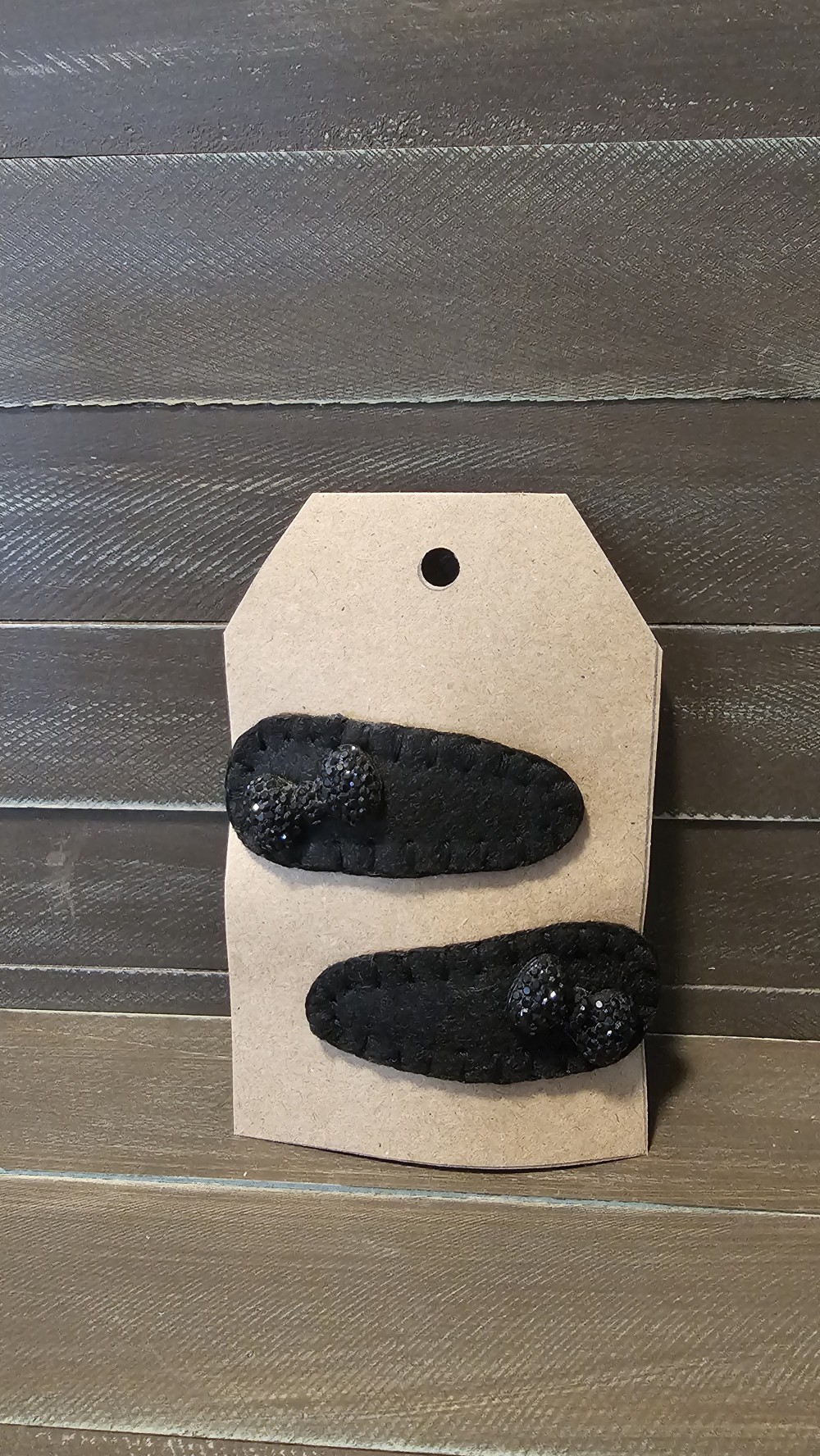 Black bow hair clips