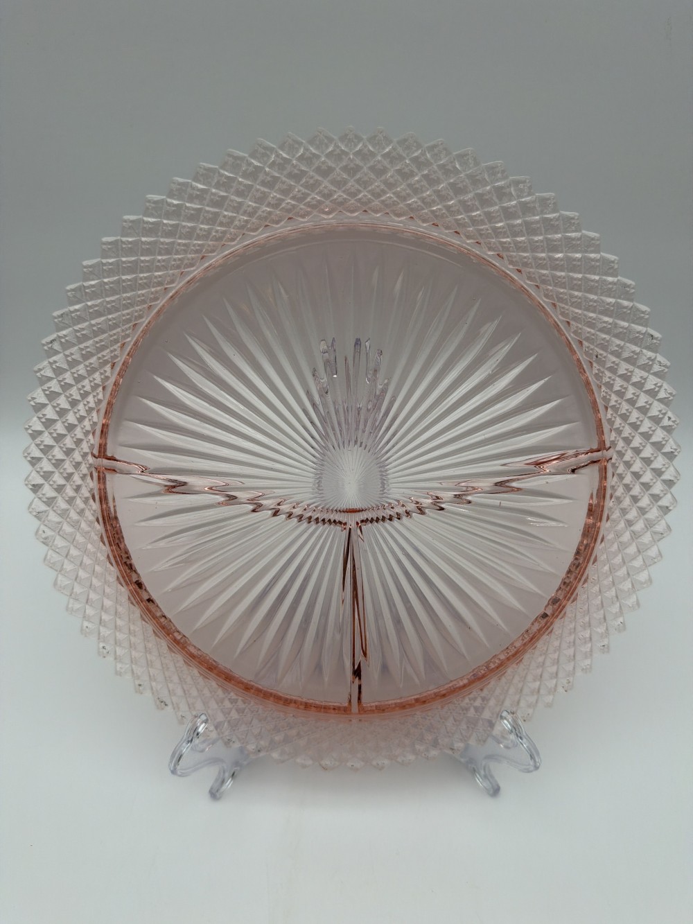 Vtg Pink Depression Glass Plate