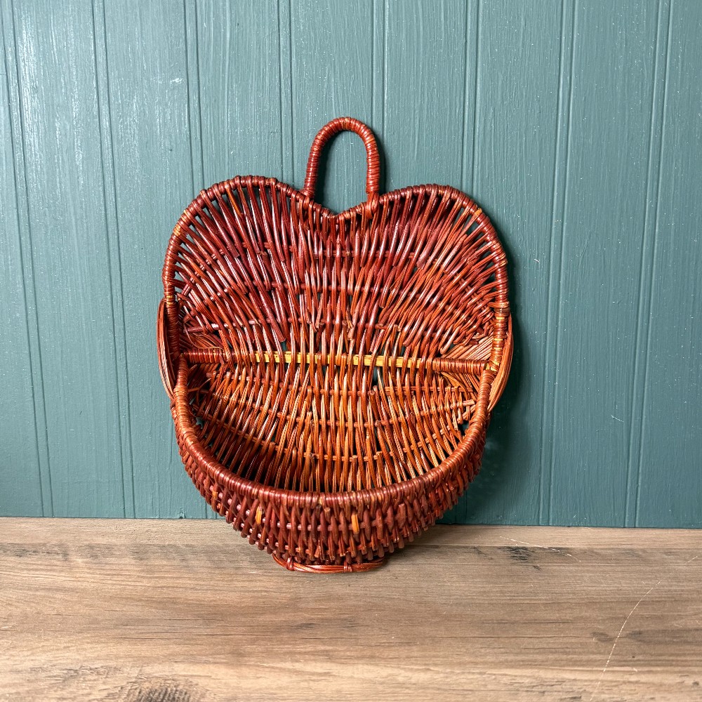Wicker Apple Shaped Wall Basket
