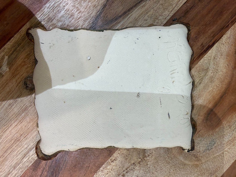 Studio Pottery Botanical Relief Soap Dish/ Trinket Tray