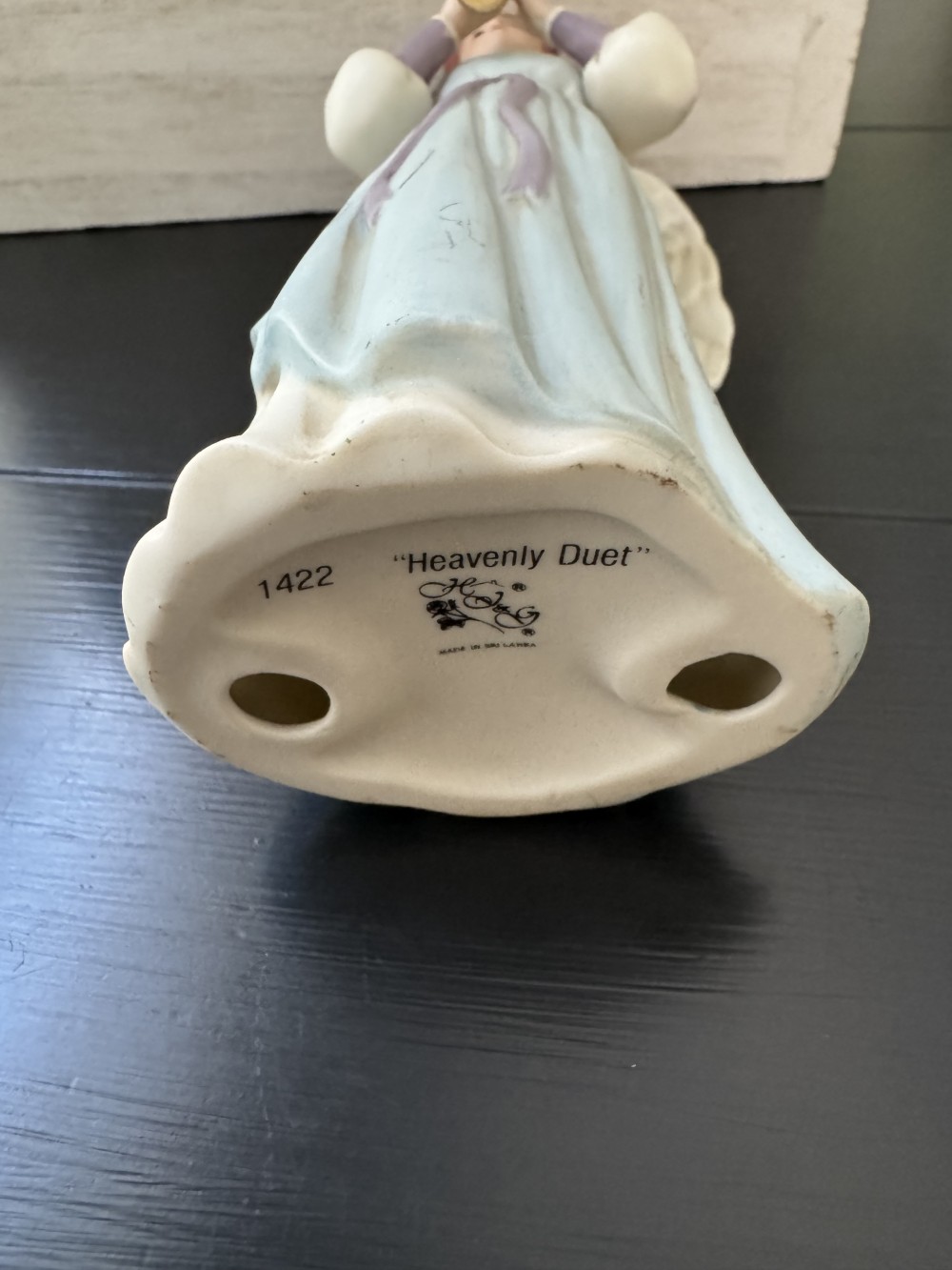 ANGEL, PORCELAIN ANGEL HOLDING HORN